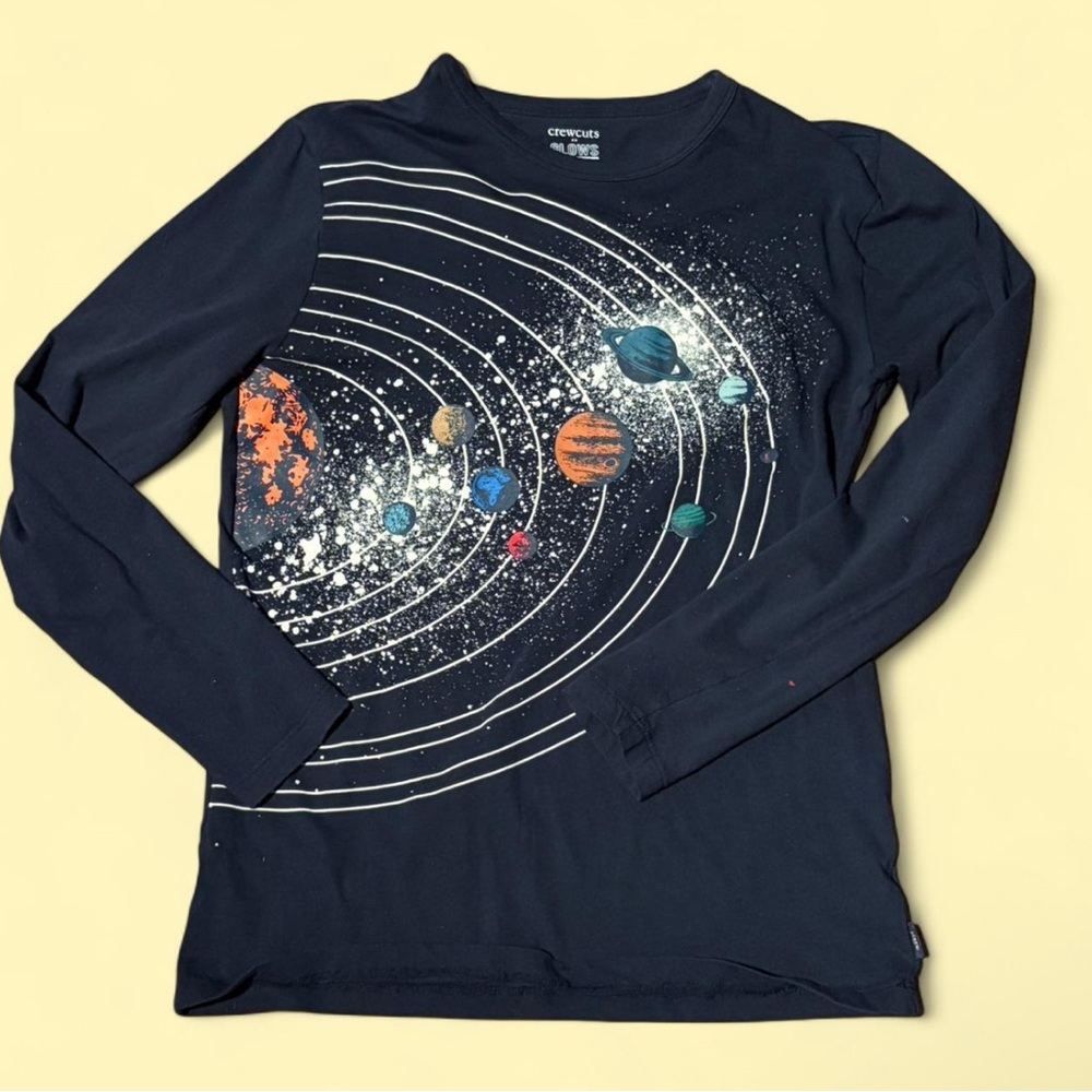 J. Crew Boys Space Navy Long Sleeve Tee